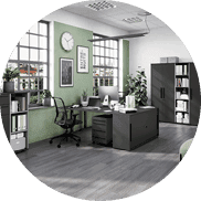 Home 21 Inspirerende werkplek met ergonomisch bureau, comfortabele stoel en stijlvolle afwerking – ideaal voor thuiswerk of studeren.