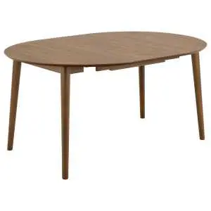 Ronde eettafel Ø115(154) cm met verlengblad in walnootlook Ronde eettafel Ø115(154) cm met verlengblad in walnootlook