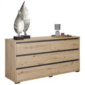 Dressoir met 6 lades in artisan eik