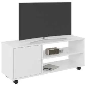 TV-element in mat wit met deur en plank