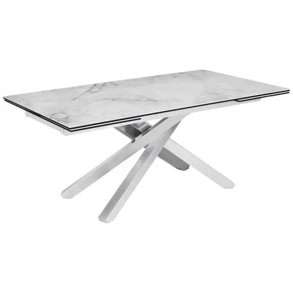 Uitschuifbare eettafel met marmerlook blad
