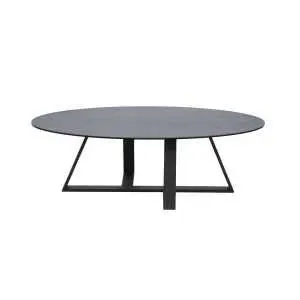 Table basse, plateau céramique sur verre, piètement noir mat