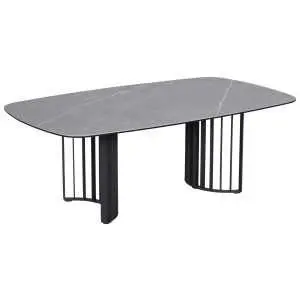 Salontafel van 120 x 70 cm met grijs keramisch blad