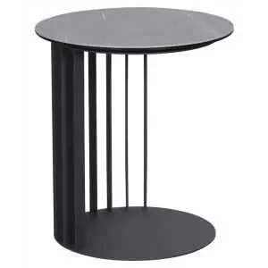 Promoties 125 Ronde bijzettafel Ø45 cm met grijs keramisch blad
