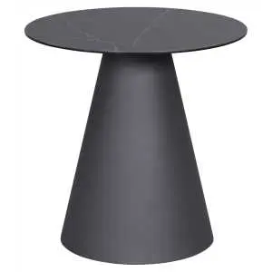 Table d'appoint Como 50 cm, céramique et métal anthracite