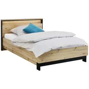 Bed met verlichting in artisan eik 120 x 200