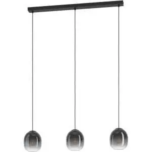 Suspension 110 cm, verre fumé et métal