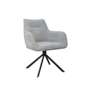 Chaise 62 x 84 x 59 cm, tissu gris avec pied pivotant noir