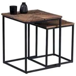 Bijzettafel met gerecycleerd hout, 43 x 52 x 43 cm