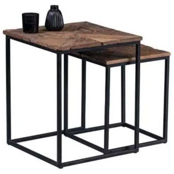 Bijzettafel met gerecycleerd hout, 43 x 52 x 43 cm
