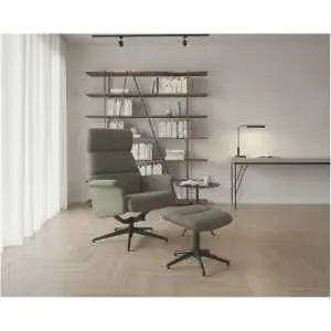 Relaxzetelset met hocker in groene stof Relaxzetelset met hocker in groene stof