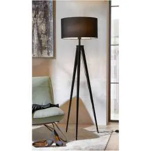 Staande lamp in zwart met E27-fitting Staande lamp in zwart met E27-fitting