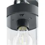 Buitenpaal 1xE27 transparant helder met antraciet