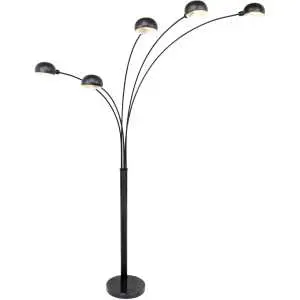 Booglamp zwart met marmeren voet