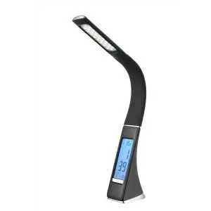 Lampe de bureau 50 cm, similicuir noir dimmable