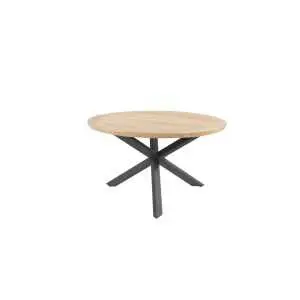 Eettafel 130 cm met tafelblad in teak