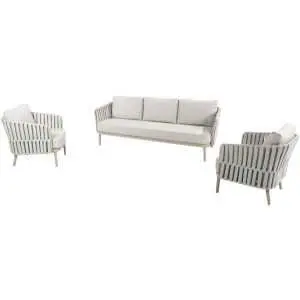 Lounge set Eva in latte met 3-zit en stoelen