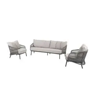 3-seater set voor buiten in antraciet
