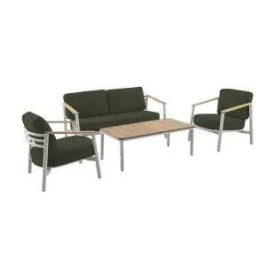 Loungeset met 2-zitbank, 2 fauteuils en salontafel