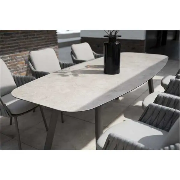 Eettafel voor buiten met keramisch blad 240x103 antraciet - 1240-1523 Eettafel voor buiten met keramisch blad 240x103 antraciet - 1240-1523