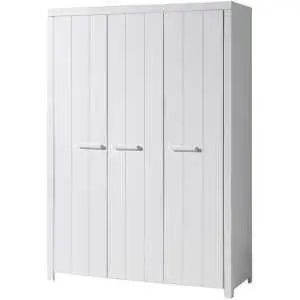 Armoire 144 x 205 cm, laque blanche, à 3 portes