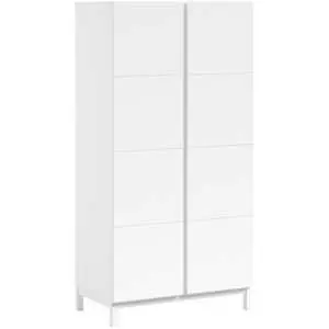 Armoire 98,5 cm, 2 portes, bois de hêtre blanc