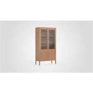 Vitrine 111 cm, 2 portes vitrées et 2 portes pleines