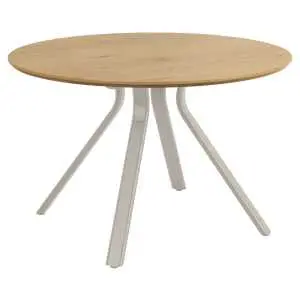 Table à manger 120 cm, wild oak avec piètement en acier gris mat