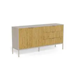 Grijs sideboard in melamine met stalen frame (160 cm)