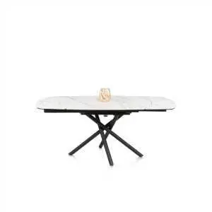 Table à manger 120 cm, blanche extensible à 180 cm