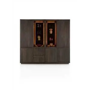 Buffet 240 cm, avec éclairage LED et 7 portes