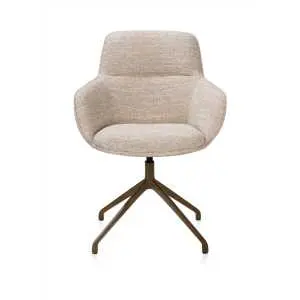 Home 34 Crèmekleurige draaistoel met armleuningen 63 cm