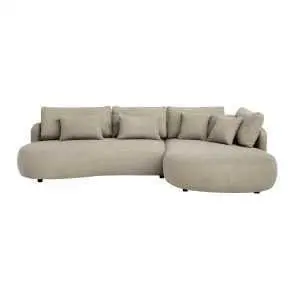 Canapé d'angle 315 cm, brun avec angle droit et 9 coussins