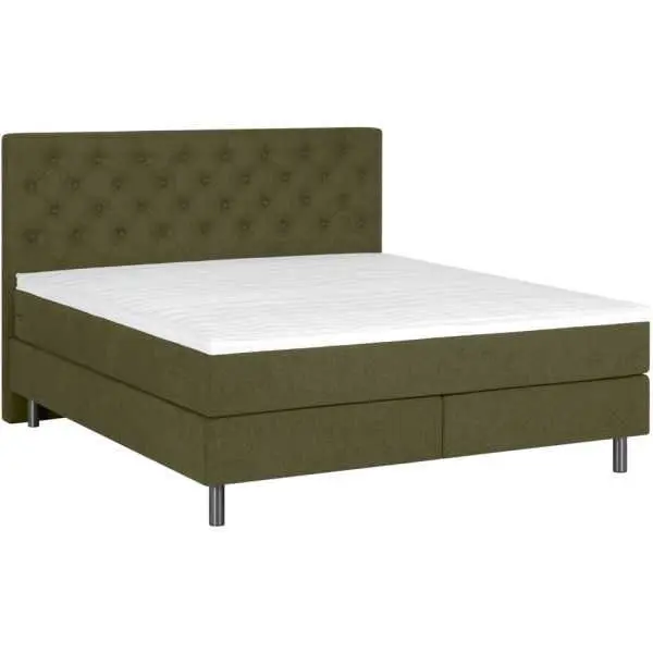 Boxspring 180x200 in olijfgroen Boxspring 180x200 in olijfgroen