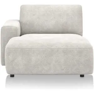 Longchair links in kiezel stof met pocketvering