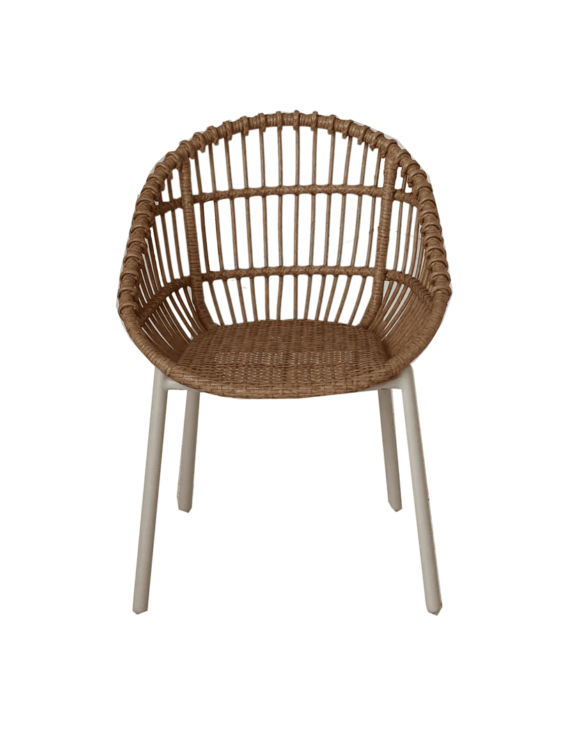 Aluminium tuinarmstoel met wicker afwerking