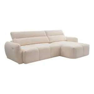 Canape d'angle 294 cm, assise electrique reglable avec longchair