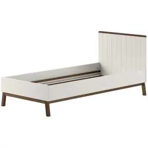 Bed van 90 x 200 cm in clay en walnoot