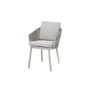 Beige tuinstoel met olefine koord (63 cm breed)