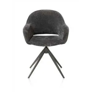 Opruiming 10 Armstoel antraciet stof, draaibaar 61 cm