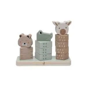 Stapeltoren, hout, jungle-thema, met dierenmotieven