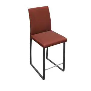 Barkruk, zithoogte 65 cm, antraciet frame met rode 'Sotega lachs' zitting