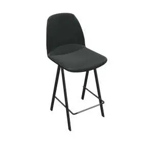 Barkruk, zithoogte 65 cm, zwarte structuurlak met Sotega-zitting