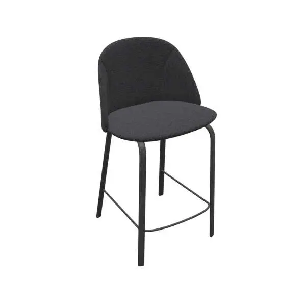 Barkruk 65 cm, antraciet metalen frame, met Vogue Carbon stofbekleding in charme Barkruk 65 cm, antraciet metalen frame, met Vogue Carbon stofbekleding in charme