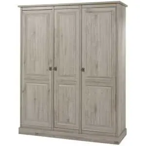 Armoire 171,4 x 212,8 cm, chêne gris clair, avec 3 portes