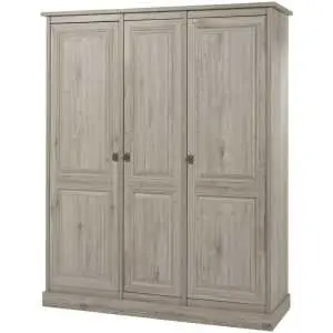 Kleerkast 171,4 x 212,8 cm, licht grijze eik, met 3 deuren