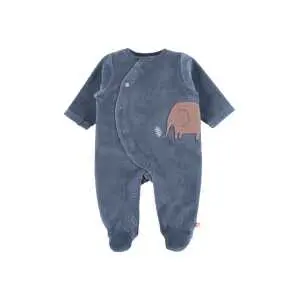 Babypyjama 3 maanden, velours beige jungle-print