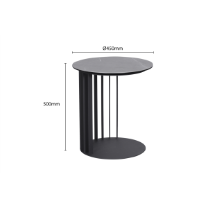 Bijzettafel Lipari 2, keramiek en zwart metaal Bijzettafel Lipari 2, keramiek en zwart metaal