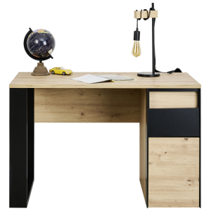 Bureau 120 cm, artisan eik met zwarte ABS-kant Bureau 120 cm, artisan eik met zwarte ABS-kant