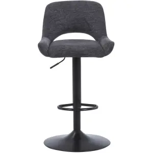 Promotions 12 Chaise de bar 108,5 cm, gris et noir, revêtement et métal
